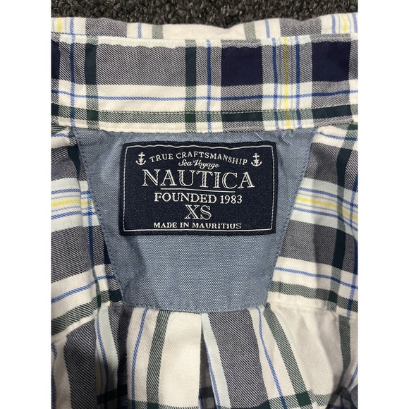 Nautica Mens Plaid Button Down Shirt Long Sleeve Classic Fit Casual Size XS‎ - Picture 2 of 7